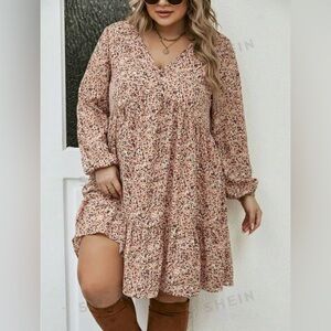 SHEIN Curve 4x Floral Smock Dress